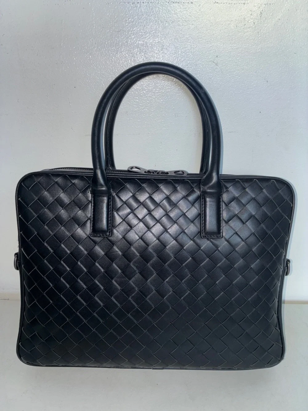 Bottega Veneta Black Intrecciato Leather Briefcase - Picture 5 of 8